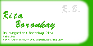 rita boronkay business card